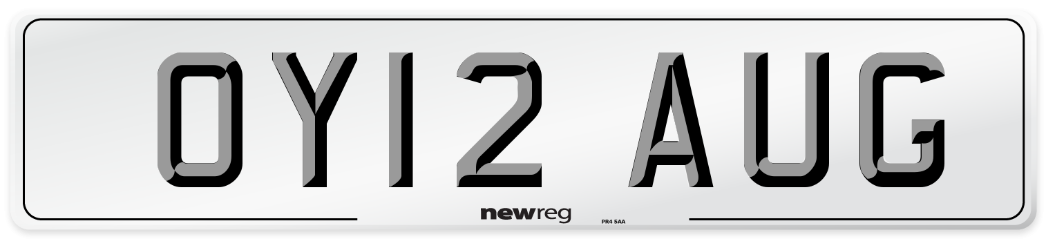 OY12 AUG Number Plate from New Reg